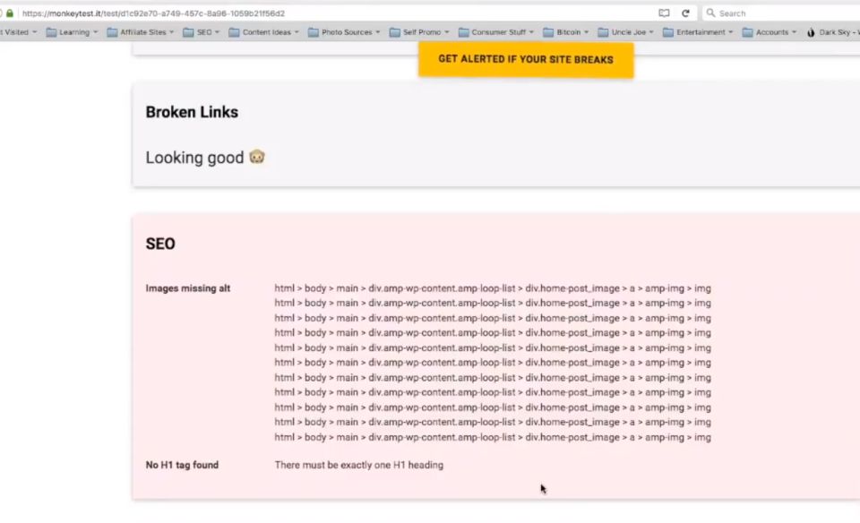 screenshot of Monkey Test It